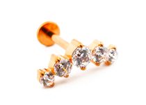 Labret Titanium PVD Goud Intern Steriel Strass Boogpatroon | Itc