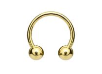Titanium PVD Goud Steriel Hoefijzer met Ballen 3 mm | Itc