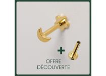 Labret Titanium PVD Goud Inwendig Steriel Halvemaanspatroon | Itc