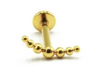Labret Titanium PVD Goud Inwendige Draad Steriel Gekrast patroon Balboog | Itc