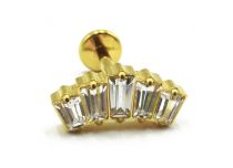 Labret Titanium PVD Goud Inwendig Steriel Strass Kroonpatroon | Itc