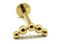 Labret Titanium PVD Goud Inwendig Steriel patroon 5 Gebogen Ballen | Itc