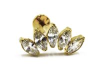 Labret Titane PVD Goud Interne Stérile motief Marquise 5 Strass | Itc