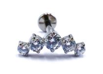 Labret Titane Intern Stérile motief Arc de 5 Strass | Itc
