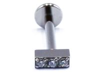 Labret Titane Interne Stérile motief Barre 3 Strass | Itc