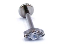 Labret Titane Interne Stérile motief Ovale Strass Blanc | Itc