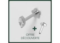 Labret Titane Interne Stérile motief Ovale Strass Blanc | Itc