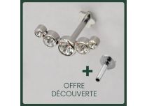Labret Titane Interne Stérile motief Arc de 5 Strass Rond | Itc