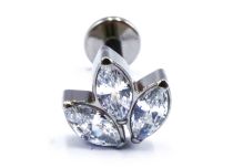Labret Titane Interne Stérile motief Marquise 3 Strass | Itc