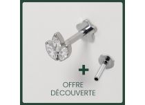 Labret Titane Interne Stérile motief Marquise 3 Strass | Itc