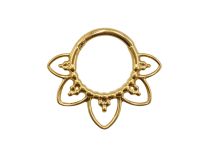 Scharnierring 1,2x8 titanium PVD GOLD Steriel patroon Ornamentaal multi Ball| Itc