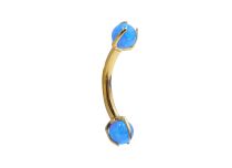 Banaan 1,2x8 Titanium PVD GOUD inwendig steriel dubbele bol | Itc