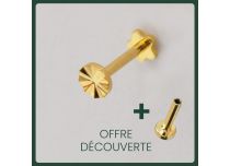 Labret Titanium PVD Goud Intern Steriel Rond Streeppatroon | Itc
