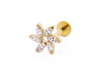 Labret Titanium PVD Goud Intern Steriel Strass Molenpatroon | Itc
