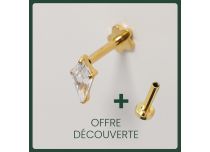 Labret Titanium PVD Goud Inwendig Steriel Bergkristal Diamant | Itc