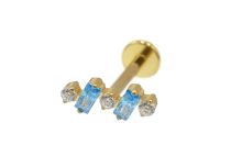 Labret Titane PVD Goud Interne Steriel motief rechthoek / rond | Itc