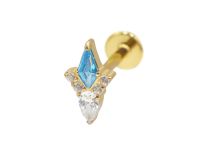 Labret Titanium PVD Goud Intern Steriel Diamantpatroon | Itc