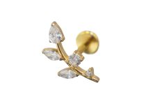 Labret Titanium PVD Goud Inwendig Steriel ronde/Oval/Driehoek BL| Itc vertakkingspatroon