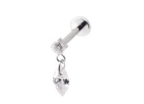 Labret Titane Intern Stérile motief Strass et Oval | Itc