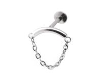 Steriele inwendige titanium labret met gebogen staaf en ketting | Itc