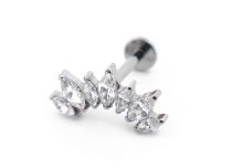 Labret Titane Interne Stérile motief Marquise 7 Strass | Itc