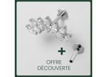 Labret Titane Interne Stérile motief Marquise 7 Strass | Itc