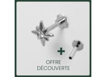 Labret Titane Intern Stérile motief Etoile de bergé strass BL | Itc