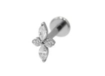 Labret Titane Intern Stérile motief Petales strass BL | Itc