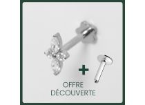Labret Titane Intern Stérile motief Petales strass BL | Itc