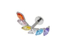 Labret Titane Interne Stérile motief marquise strass Multicolore| Itc