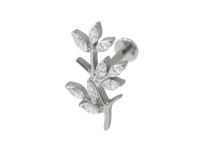 Labret Titane Intern Stérile motief branche strass BL| Itc