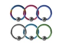Gekleurde Titanium Ring Hematiet Bal 4 mm | Itc