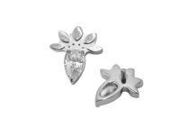 bijou piercing fleur de lotus titane strass blanc