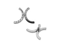Dubbele halve cirkel titanium accessoire | Itc