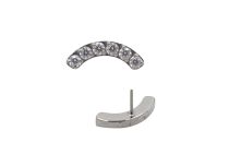 bijou piercing threadless titane demi-lune strass blanc