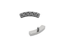 bijou threadless demi lune titane strass blanc