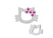 Accessoire interne Titane 0.9 motif chat kawaii strass blanc