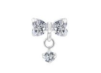 Accessoire interne Titane 0.9 motif nœud papillon pendant strass blanc