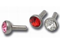 Stalen Push Clip-bal met gekleurd kristal | Itc
