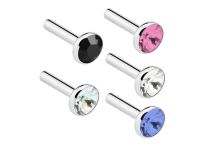 Stalen Push Clip-bal met gekleurd kristal | Itc