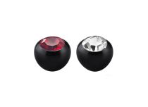 Push Clip BioFlex Zwart Gekleurd Kristal | Itc