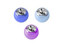 Gekleurde titanium bal met wit kristal | Itc