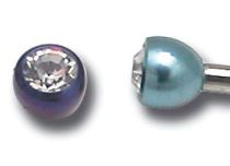 Titanium bal met gekleurd kristal | Itc