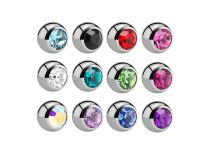 Titanium bal met gekleurd kristal | Itc