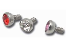 Bal Titanium interne schroef voor juwelen 1,2 tot kristal gekleurd | Itc