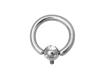 Titanium bal intern 4 mm wit kristal voor huid 1,6 mm ring | Itc