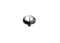 Zwarte titanium schijf interne schroef gekleurd kristal | Itc