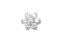 Titanium Disc Inwendige Schroef Gekleurd Strass Bloemmotief | Itc