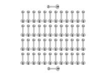 Set van Stalen Kristallen Bal Labret 3 mm | Itc