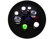 Set van 10 ronde acrylpluggen in verschillende kleuren en maten